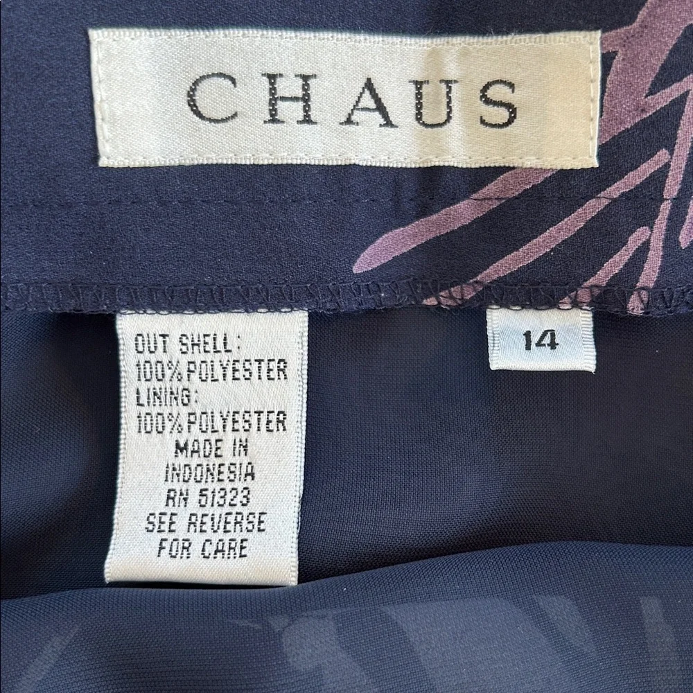 Vintage Chaus maxi skirt pencil navy purple size 14 NWT - Picture 2 of 10